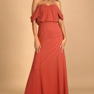 Lulu's Coral Maxi Dress
